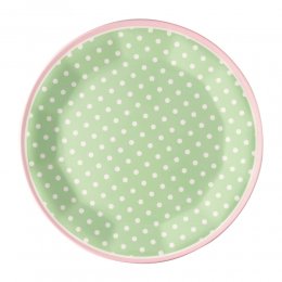 85折｜丹麥GreenGate Spot pale green 美耐皿餐盤20cm