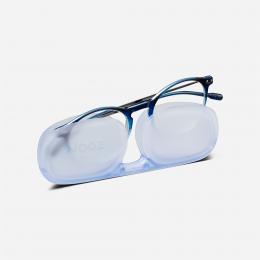 時尚眼鏡9折｜法國NOOZ 雙色漸變老花眼鏡(鏡腳便攜款)圓-藍色透明