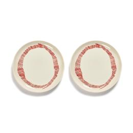 歐系餐瓷2件7折｜比利時 SERAX OTTO 圓盤M-白/紅圈(2入禮盒組) 22.5cm