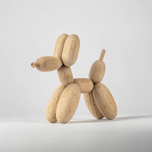 丹麥 Boyhood 氣球狗造型橡木擺飾(小)-橡木色 15cm 禮盒