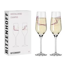 9折｜德國 RITZENHOFF+ Crystal Wind 流光系列香檳氣泡酒對杯-春影流動 (1組2入)