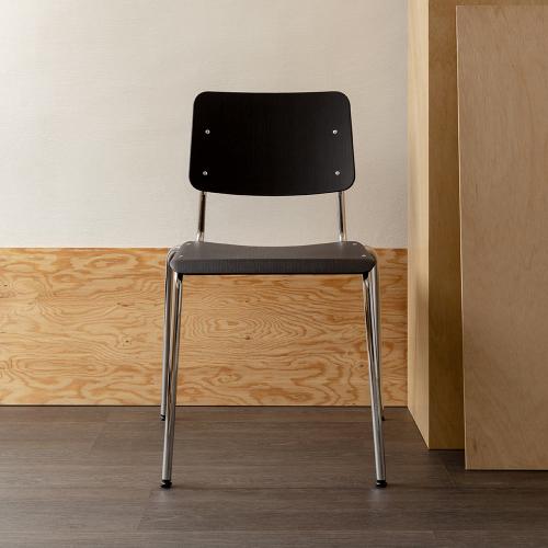 ESAILA FORE Chair 曲木彎管學校椅-黑色(電鍍色椅腳)
