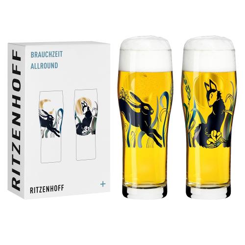 德國 RITZENHOFF+傳承時光系列德式威力比切啤酒對杯組-麥野雙雄(一組2入)