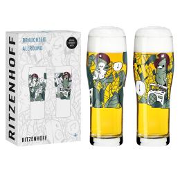 9折｜德國 RITZENHOFF+傳承時光系列德式威力比切啤酒對杯組-麥舞高歌(一組2入)