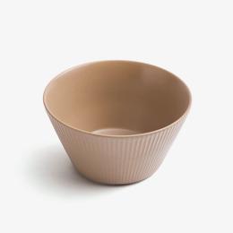 清倉大特價｜WAGA 簡約條紋 陶瓷碗12cm-咖啡