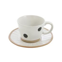 清倉大特價｜JUST HOME 芸點陶瓷咖啡杯盤組-白