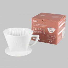 3件85折｜日本CAFEC 扇形陶瓷濾杯1-4杯-白色