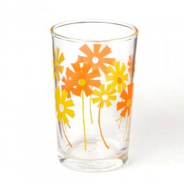 日製玻璃2件8折｜日本ADERIA 昭和復古花朵水杯(橘菊)
