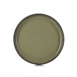 歐系餐瓷2件7折｜法國REVOL CRE 炭色圓深盤-淺軍綠