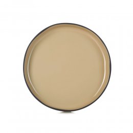 歐系餐瓷2件7折｜法國REVOL CRE 炭色圓深盤-奶油黃