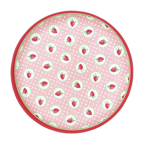 丹麥GreenGate Strawberry pale pink 竹纖維餐盤20cm