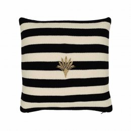 丹麥GreenGate Stripe black & white w/gold 抱枕套 45x45cm