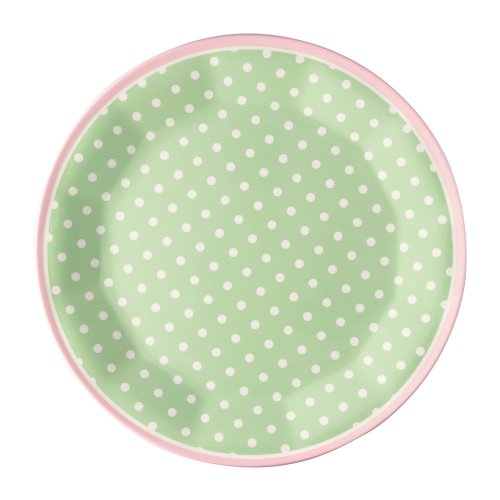 丹麥GreenGate Spot pale green 美耐皿餐盤20cm