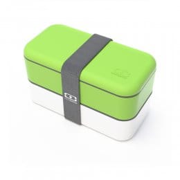 75折｜法國Monbento 雙層餐盒(綠/白)