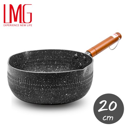 LMG 錘紋雪平鍋20CM(不含蓋)-耀岩黑