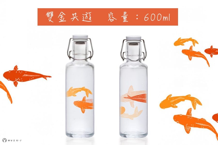 德國 Soulbottles 靈魂玻璃水瓶600ml-雙金共遊