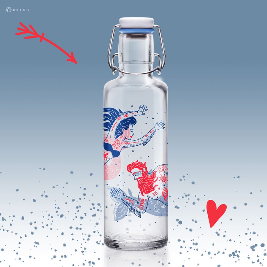 德國 Soulbottles 靈魂玻璃水瓶600ml-水底情深