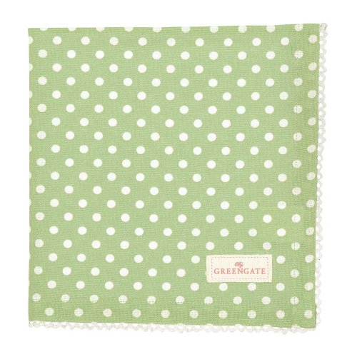 丹麥GreenGate Spot pale green 餐巾布