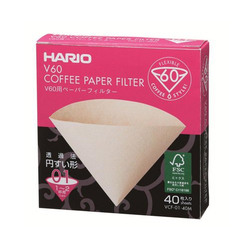 日本HARIO V60無漂白01濾紙40張 1~2杯 盒裝