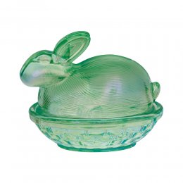 85折｜丹麥GreenGate Rabbit green 造型玻璃收納盒
