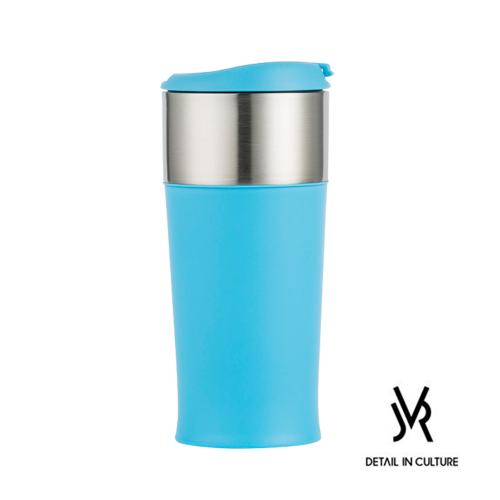 JVR 韓國原裝 MARTIN POP不鏽鋼馬丁翻蓋隨行杯350ml-藍色