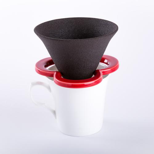 日本224porcelain 咖啡磁石濾杯組-緋紅