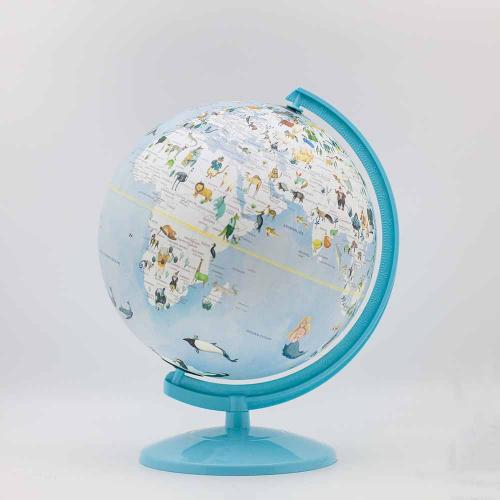 SkyGlobe 10吋可愛動物插圖塑膠地球儀(中英文對照)