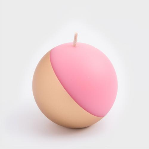WAGA 歐式 純色漫金 7cm 球形蠟燭-茱萸粉[毛巾蠟燭加購]