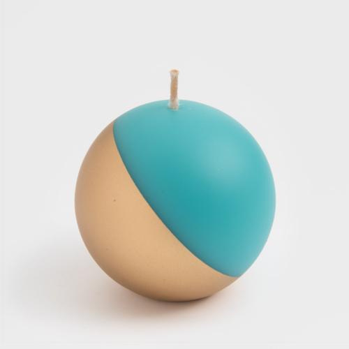 WAGA 歐式 純色漫金 7cm 球形蠟燭-島嶼藍[毛巾蠟燭加購]