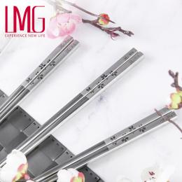 LMG 316櫻花不鏽鋼筷5雙組-23.5cm