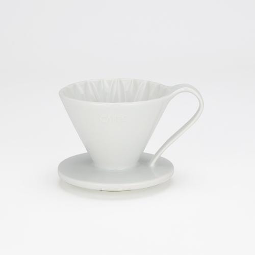 日本CAFEC 花瓣型陶瓷濾杯1-2杯-白色