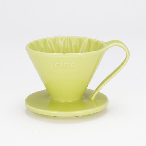 日本CAFEC 花瓣型陶瓷濾杯2-4杯-黃色