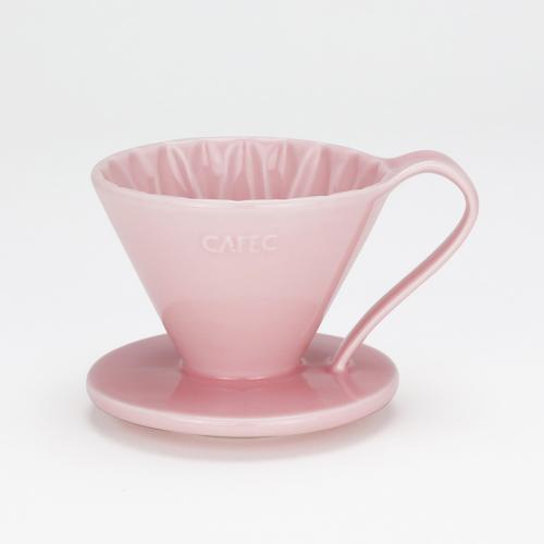 日本CAFEC 花瓣型陶瓷濾杯2-4杯-粉色