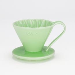 3件85折｜日本CAFEC 花瓣型陶瓷濾杯2-4杯-綠色