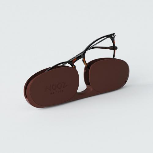 法國NOOZ 時尚造型老花眼鏡(鏡腳便攜款-抗藍光)圓-玳瑁色