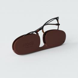 9折｜法國NOOZ 時尚造型老花眼鏡(鏡腳便攜款-抗藍光)圓-玳瑁色
