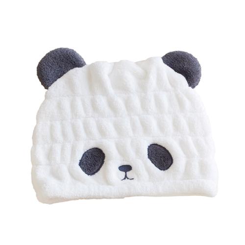 日本CB Japan 動物造型超細纖維浴帽-熊貓白