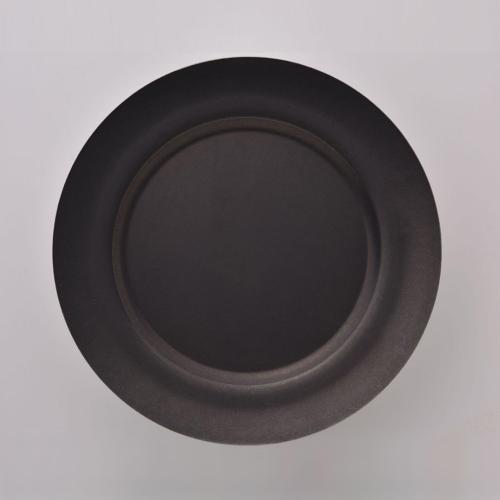 日本 AOYOSHI 青芳製作所 仿舊霧黑不銹鋼圓餐盤-18cm