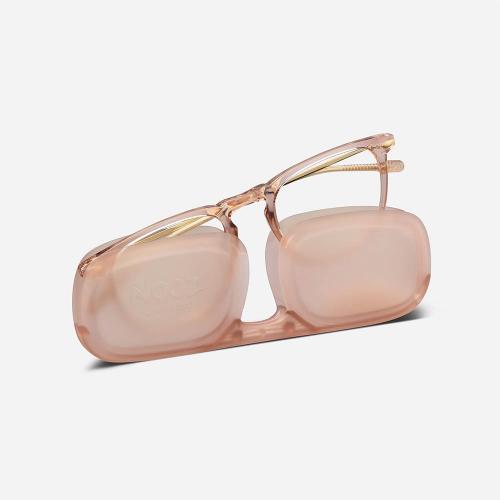 法國NOOZ 攜帶型平光閱讀眼鏡(抗藍光)方-石英粉色