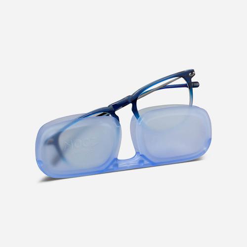 法國NOOZ 攜帶型平光閱讀眼鏡(抗藍光-雙色漸變)方-藍色透明