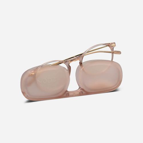 法國NOOZ 攜帶型平光閱讀眼鏡(抗藍光)圓-石英粉色