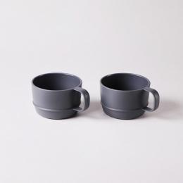 屋子限量出清｜韓國nineware 簡約早午餐湯杯2件組-碳灰色