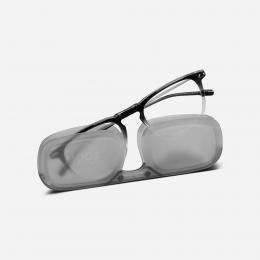 9折｜法國NOOZ 攜帶型平光閱讀眼鏡(抗藍光-雙色漸變)方-黑色透明