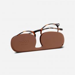 時尚眼鏡9折｜法國NOOZ 攜帶型平光閱讀眼鏡(抗藍光)圓-玳瑁色