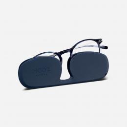 時尚眼鏡9折｜法國NOOZ 攜帶型平光閱讀眼鏡(抗藍光)圓-深藍色