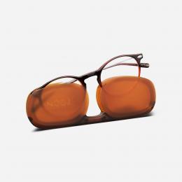時尚眼鏡9折｜法國NOOZ 攜帶型平光閱讀眼鏡(抗藍光-雙色漸變)圓-玳瑁棕色