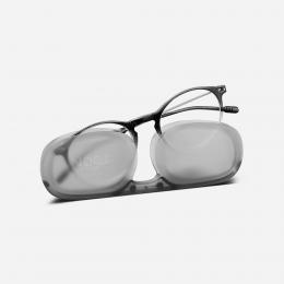 時尚眼鏡9折｜法國NOOZ 攜帶型平光閱讀眼鏡(抗藍光-雙色漸變)圓-黑色透明