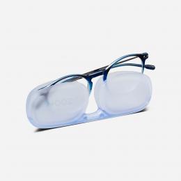 9折｜法國NOOZ 攜帶型平光閱讀眼鏡(抗藍光-雙色漸變)圓-藍色透明