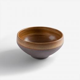 出清｜WAGA 日式質樸旋紋 釉下彩陶瓷圓碗11.5cm-焦糖棕