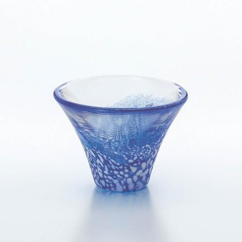 日本TOYO-SASAKI 手作富士山玻璃酒杯-藍色